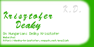 krisztofer deaky business card