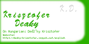 krisztofer deaky business card